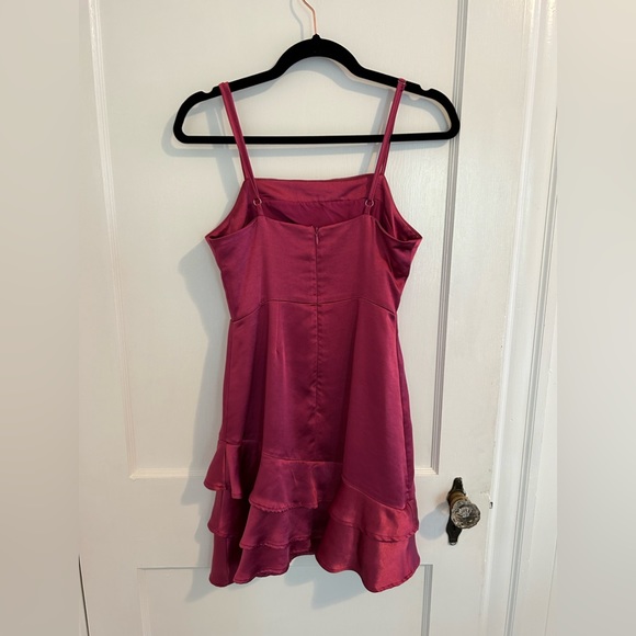 Satin Ruffled Mini Dress - Picture 3 of 6